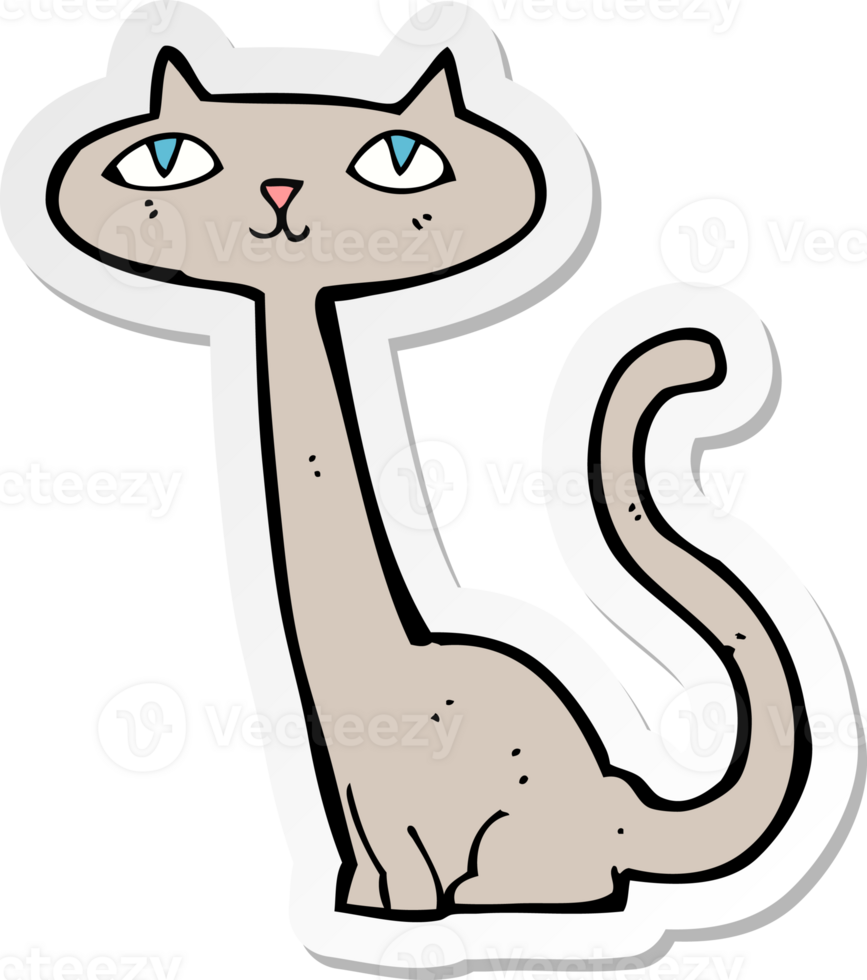 sticker van een cartoonkat png