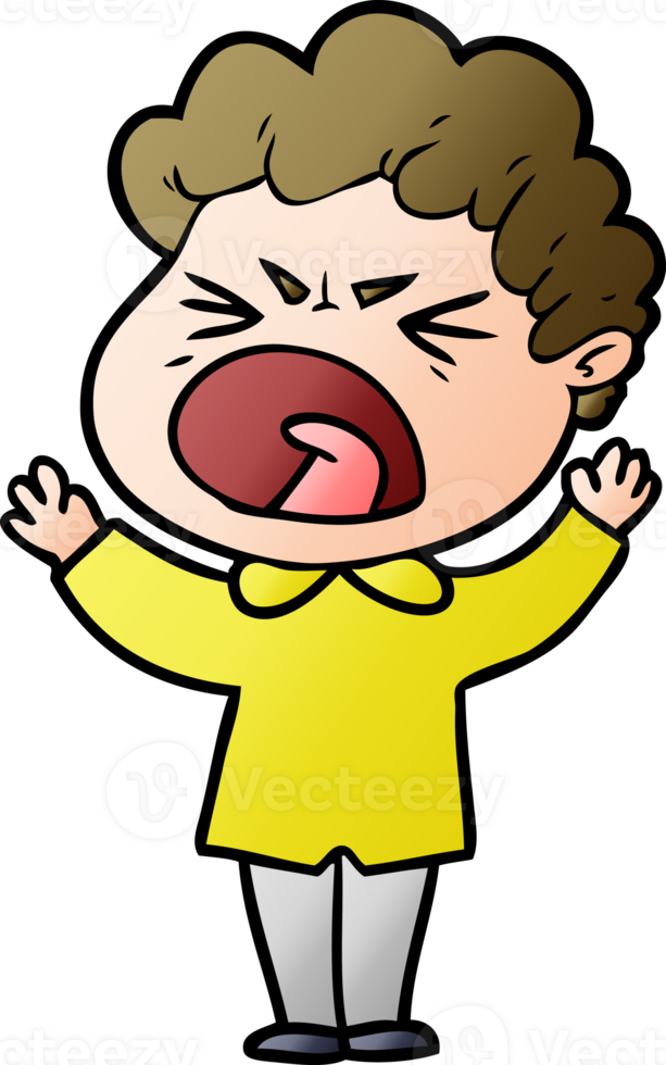 cartoon furious man png