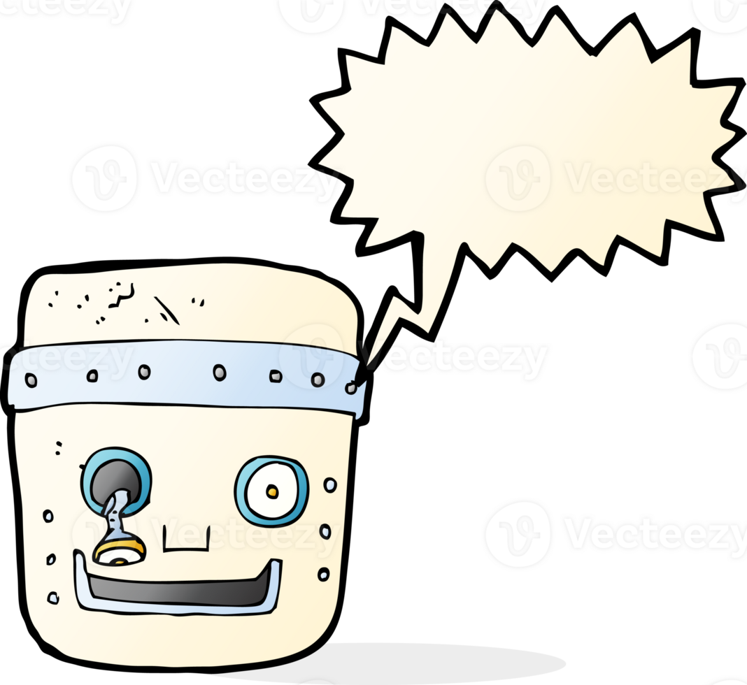 cartoon robot head with speech bubble png