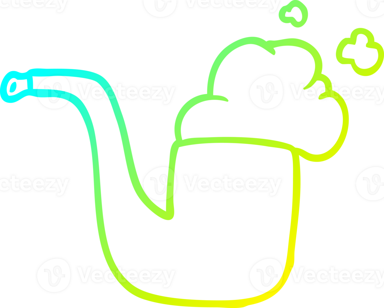 cold gradient line drawing of a old smoking pipe png