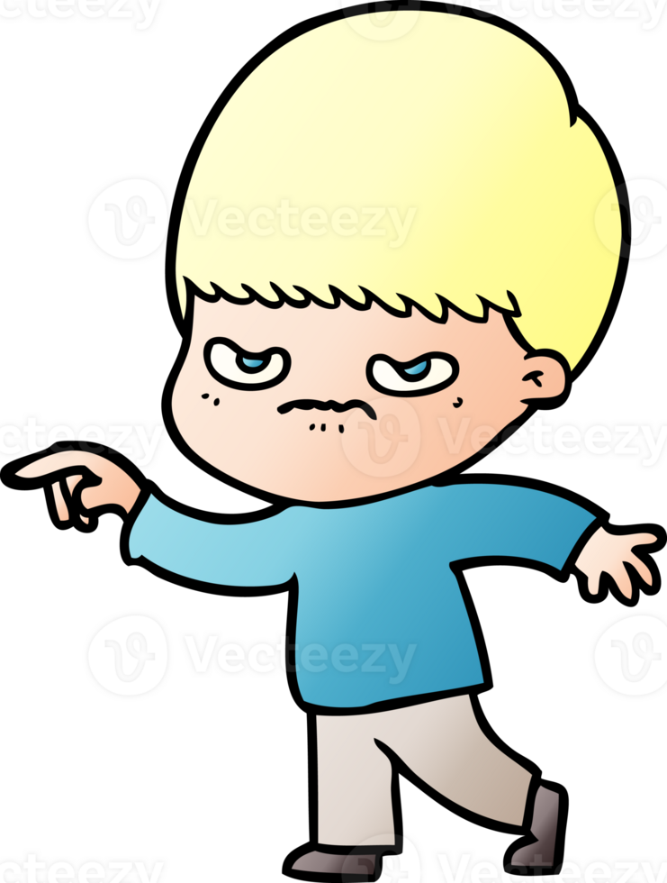 angry cartoon boy png