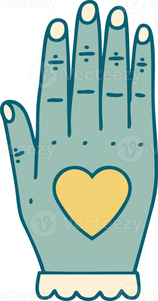 iconic tattoo style image of a hand png