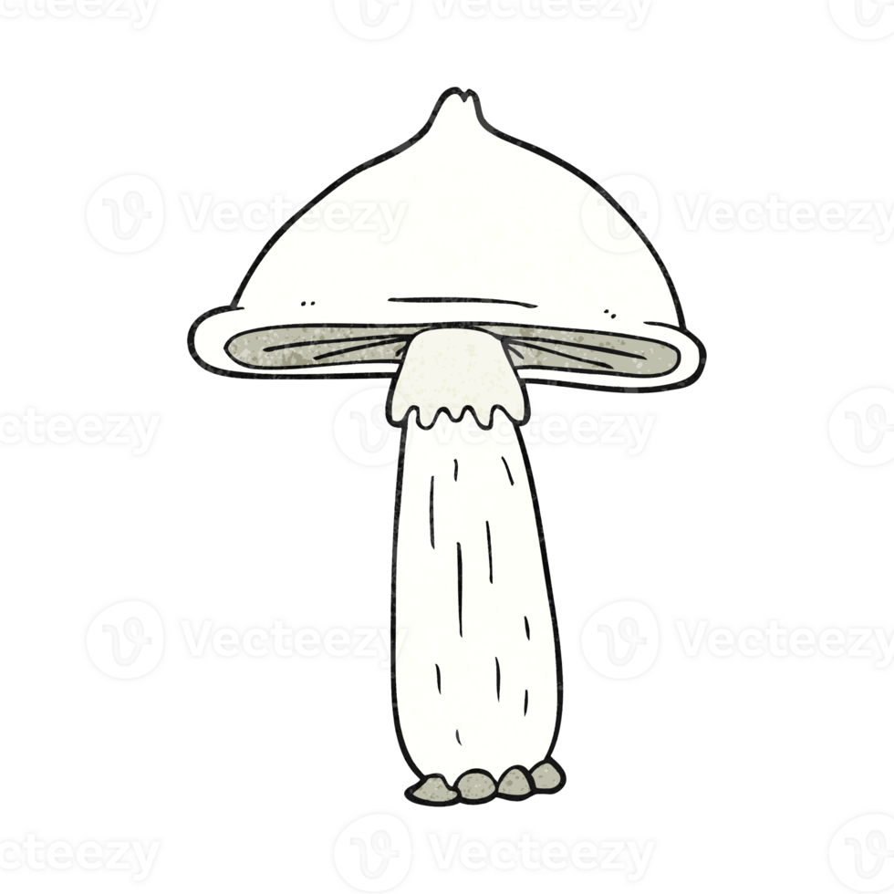 hand textured cartoon mushroom png