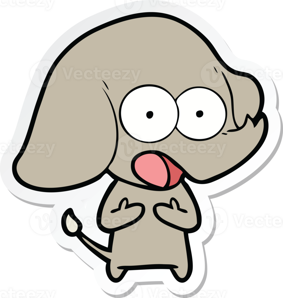 pegatina de un lindo elefante de dibujos animados png