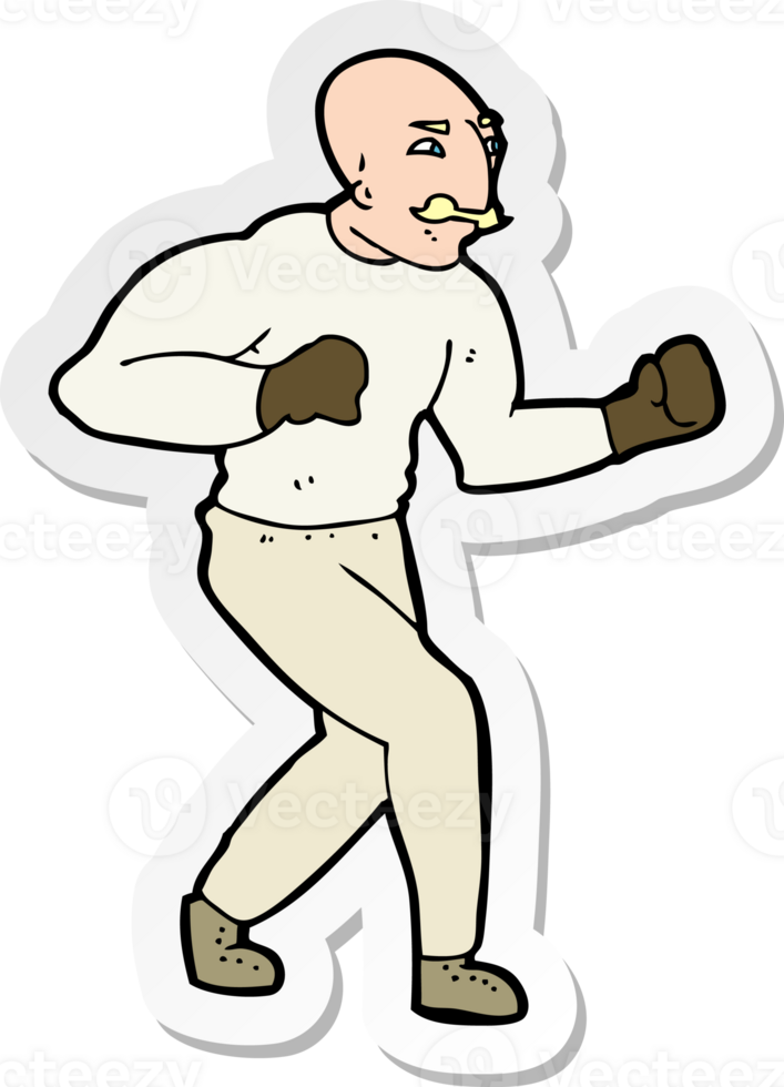 pegatina de un boxeador victoriano de dibujos animados png