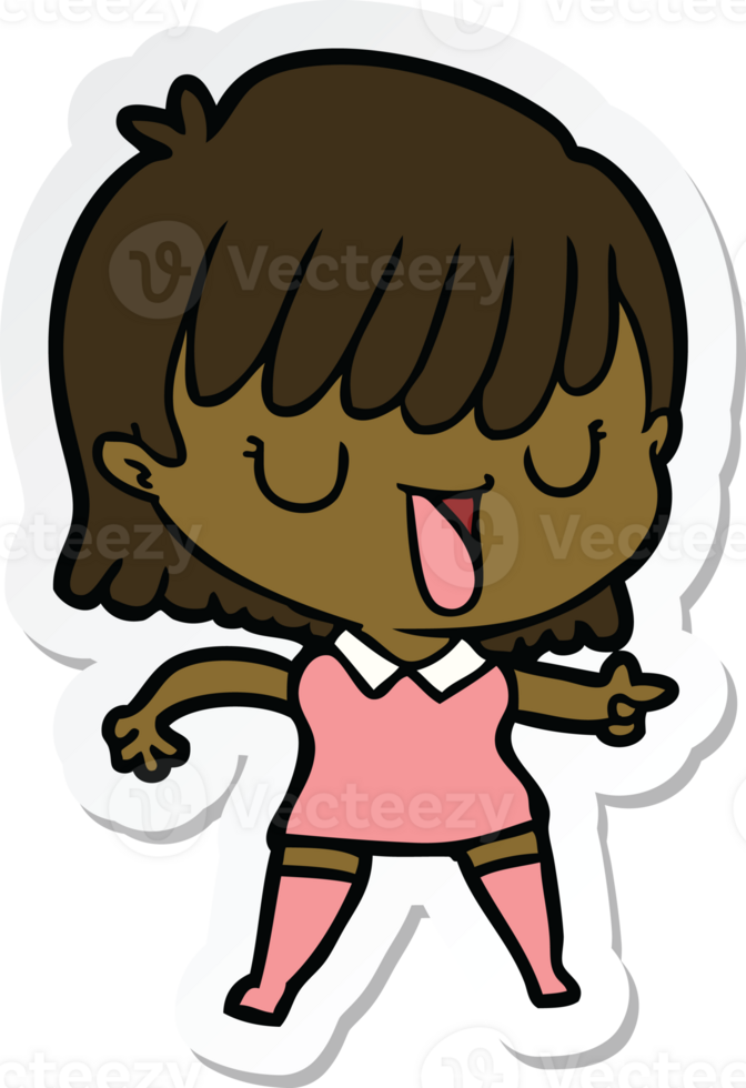sticker of a cartoon woman png