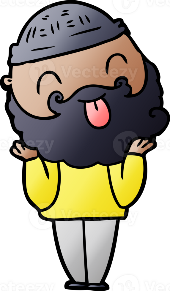 man with beard sticking out tongue png