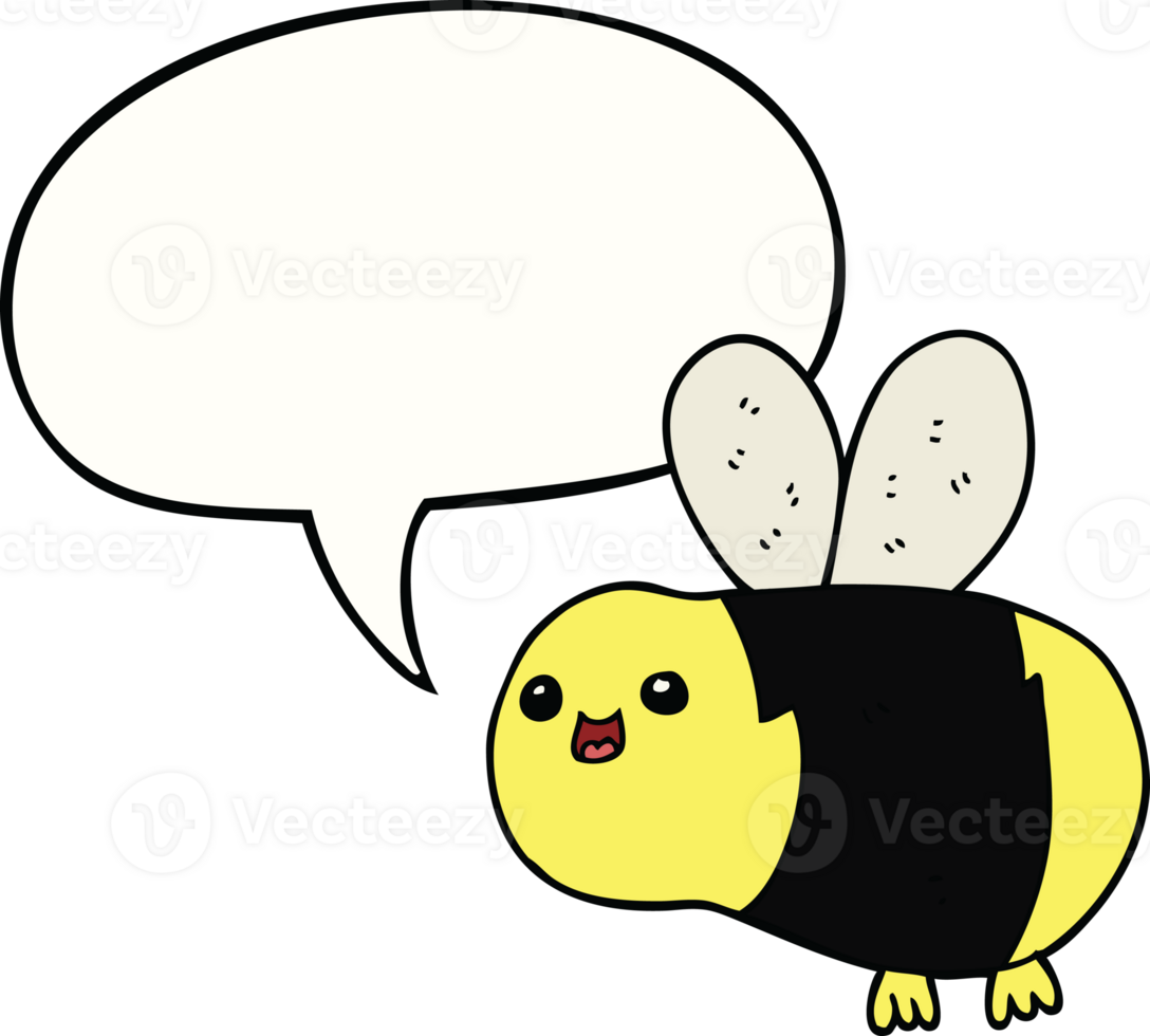 cartoon bee with speech bubble png