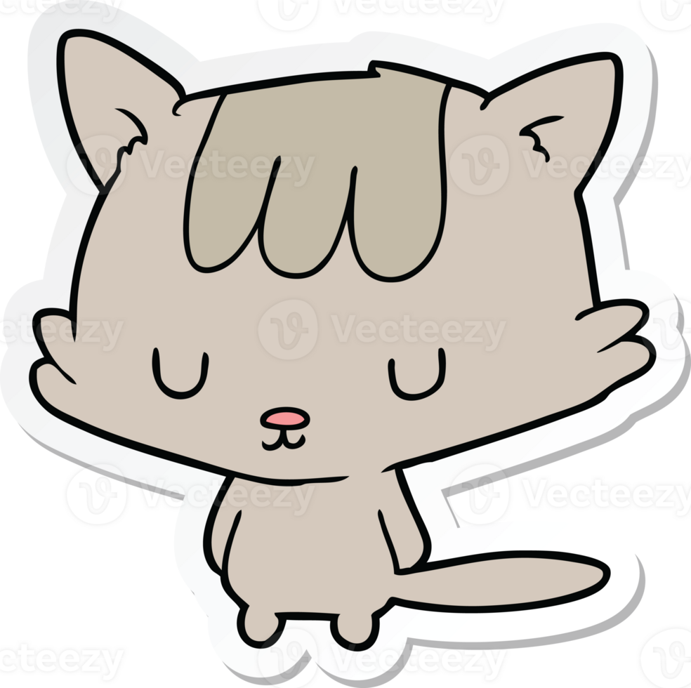 sticker of a cartoon cat png