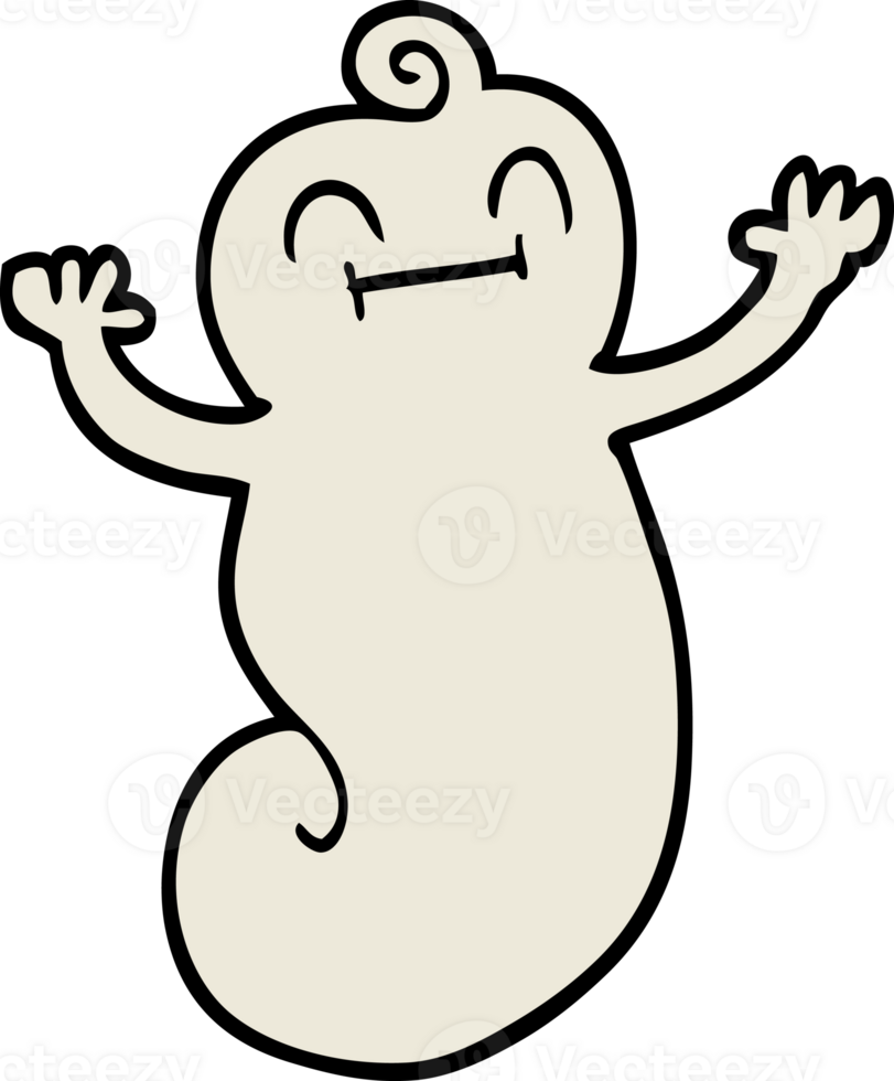 fantasma feliz de dibujos animados de estilo doodle dibujado a mano png