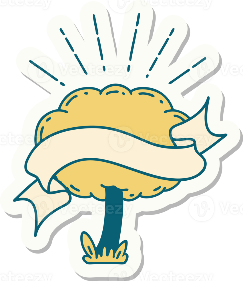 sticker of a tattoo style tree png