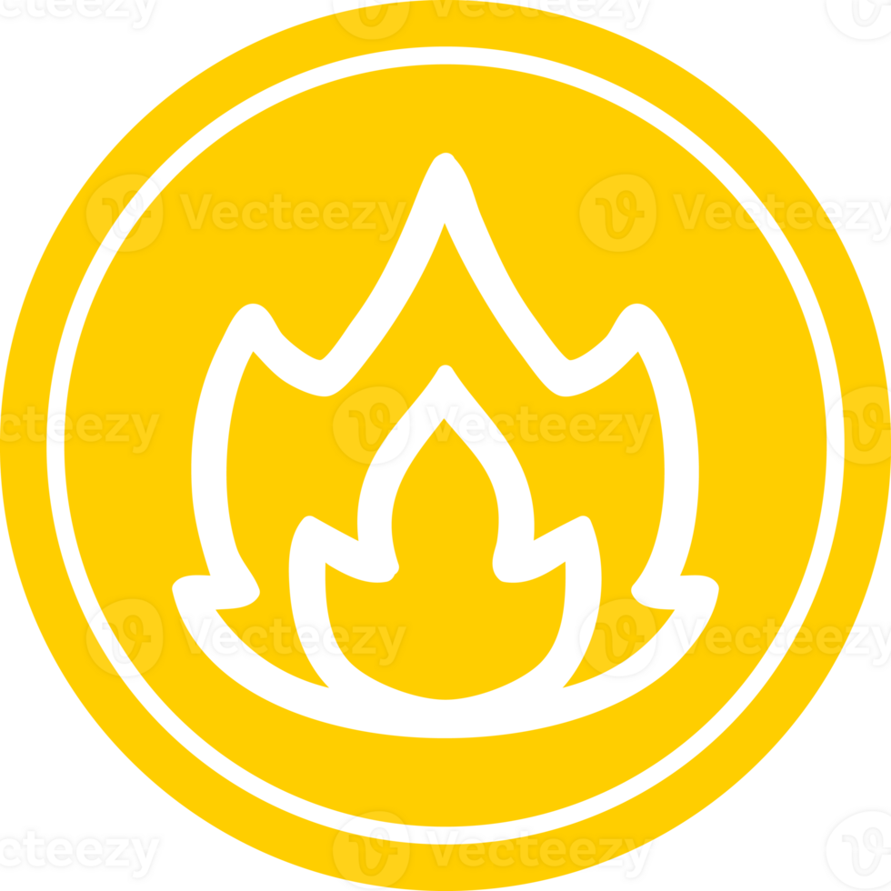 Facile flamme circulaire icône symbole png