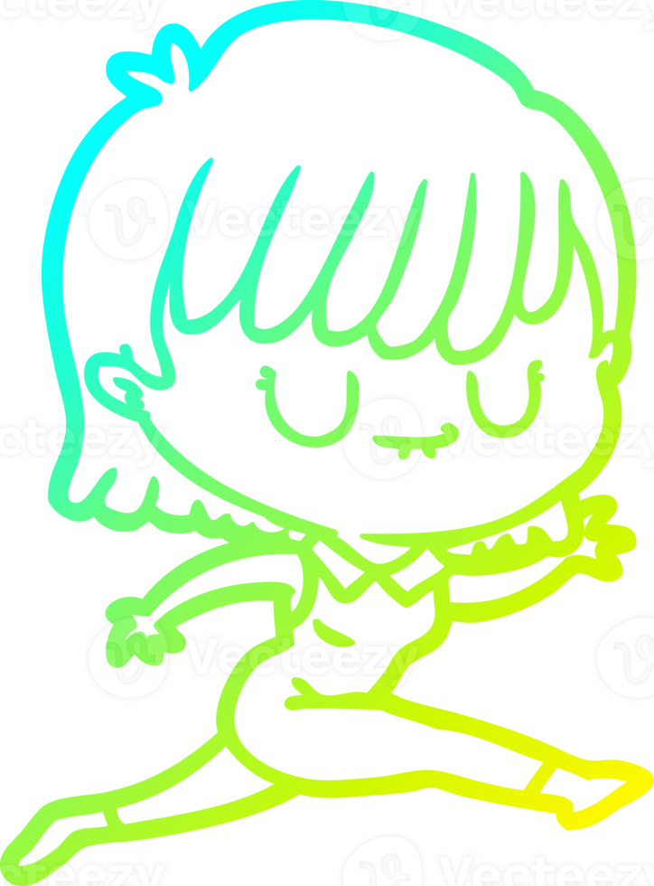 kall lutning linje teckning av en tecknad serie kvinna png