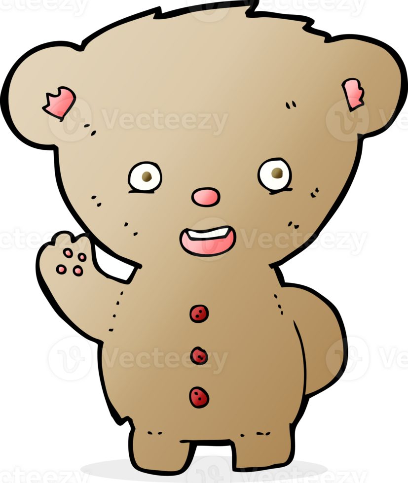 cartoon teddy bear waving png
