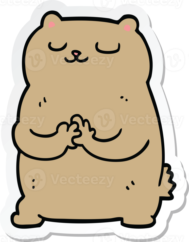 sticker of a cartoon bear png