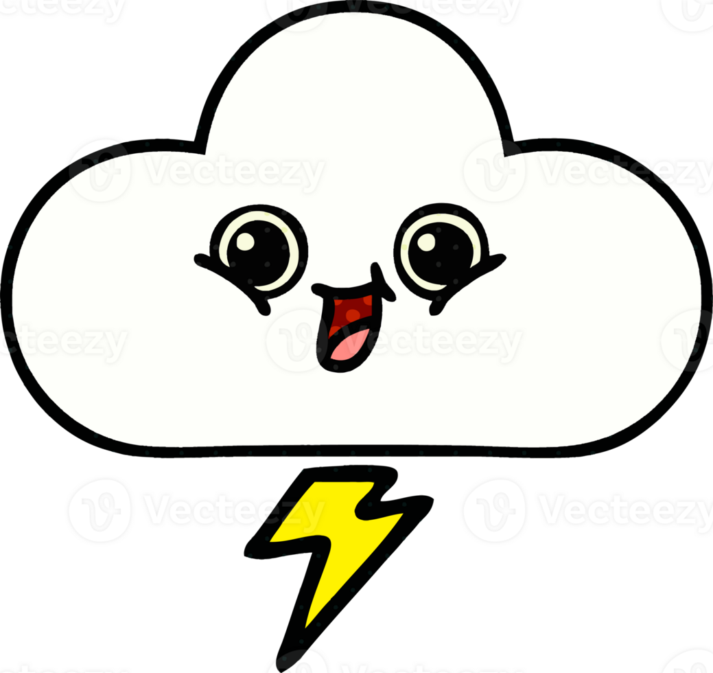 comic book style cartoon of a storm cloud png