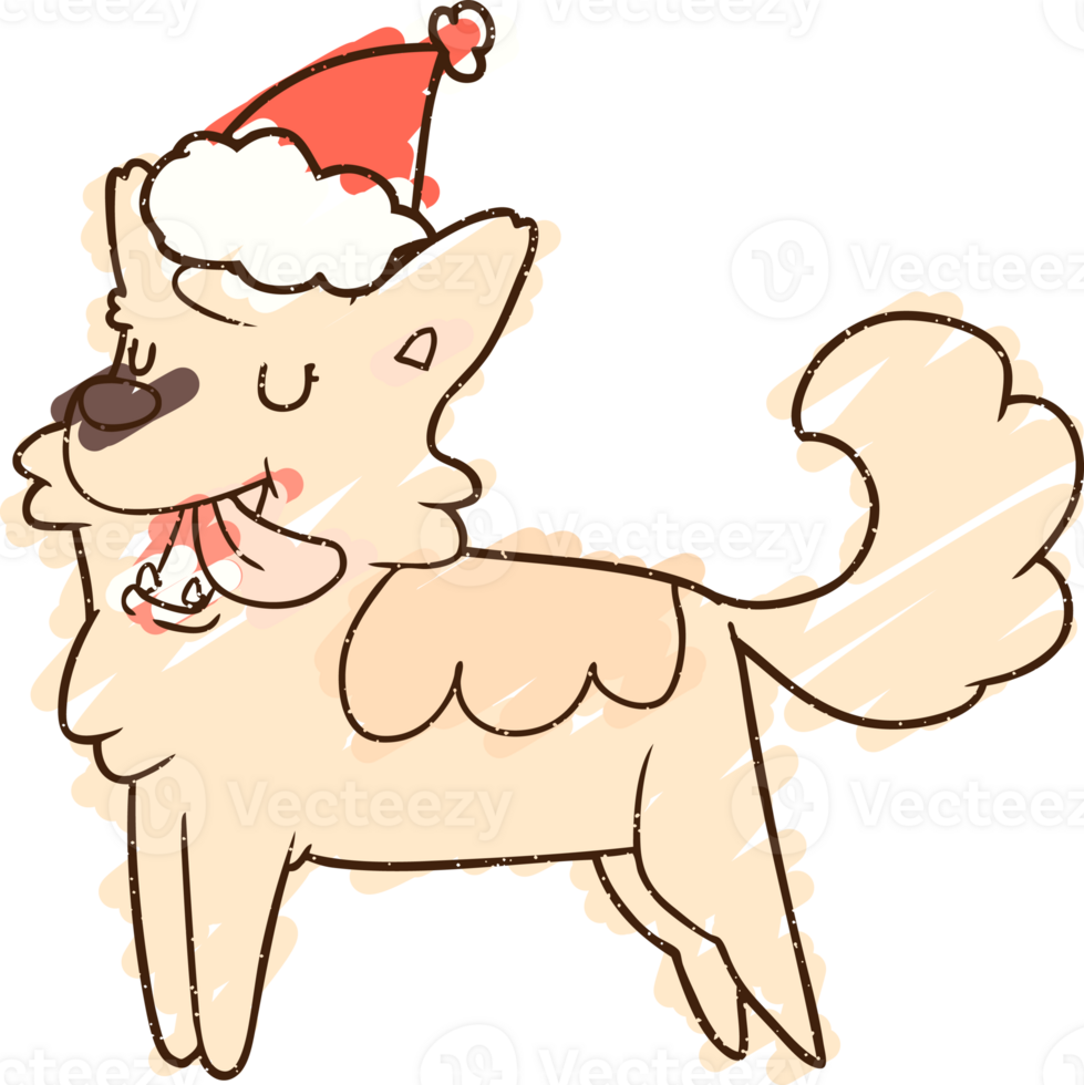 Christmas Dog Chalk Drawing png