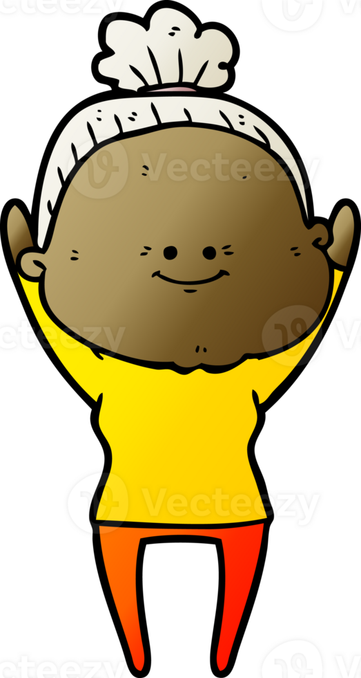 cartoon happy old woman png