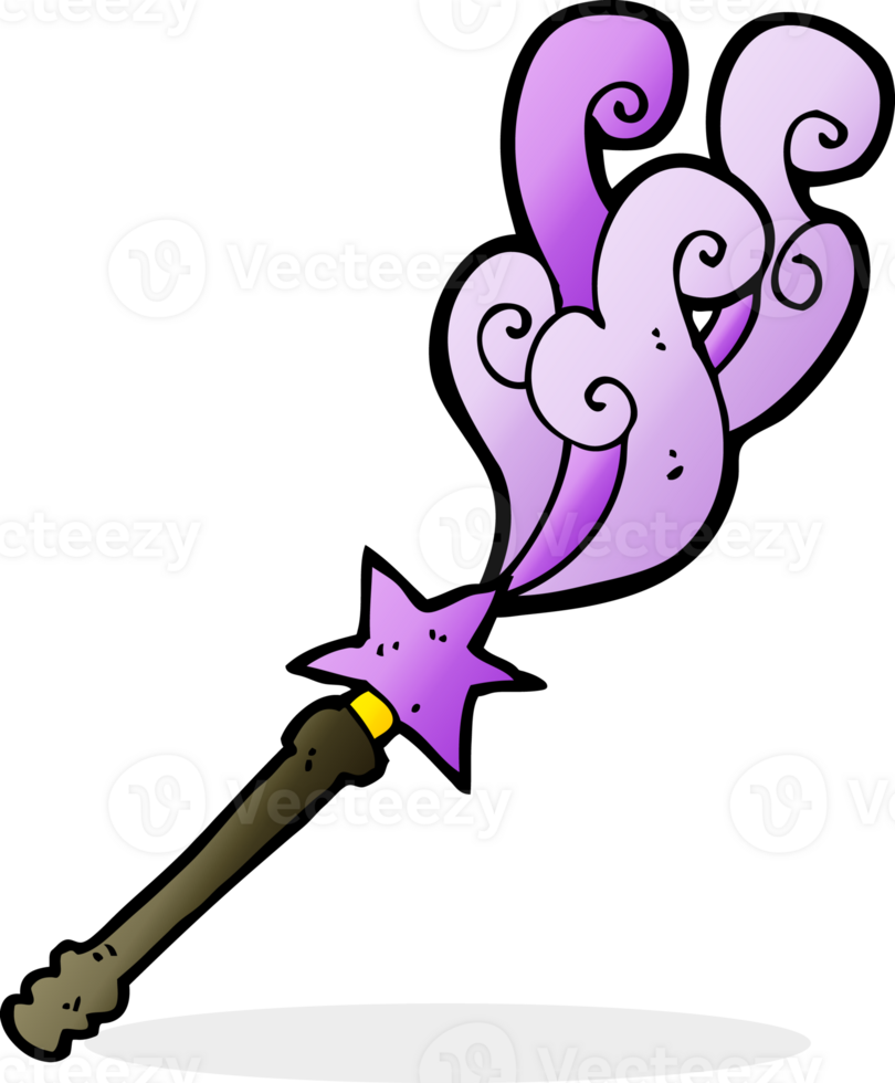 cartoon magic wand casting spell png