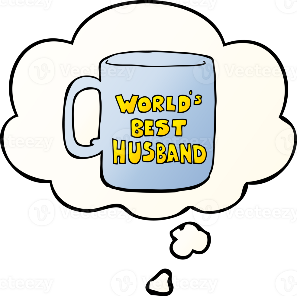 worlds best husband mug with thought bubble in smooth gradient style png