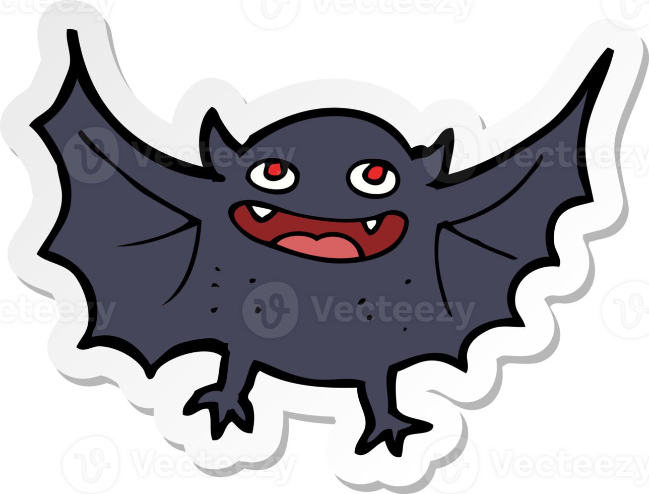 adesivo de um morcego vampiro de desenho animado png