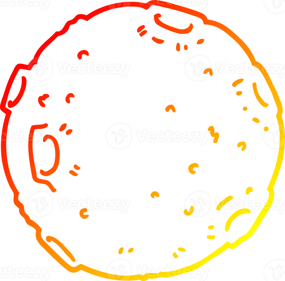 warm gradient line drawing of a cartoon moon png