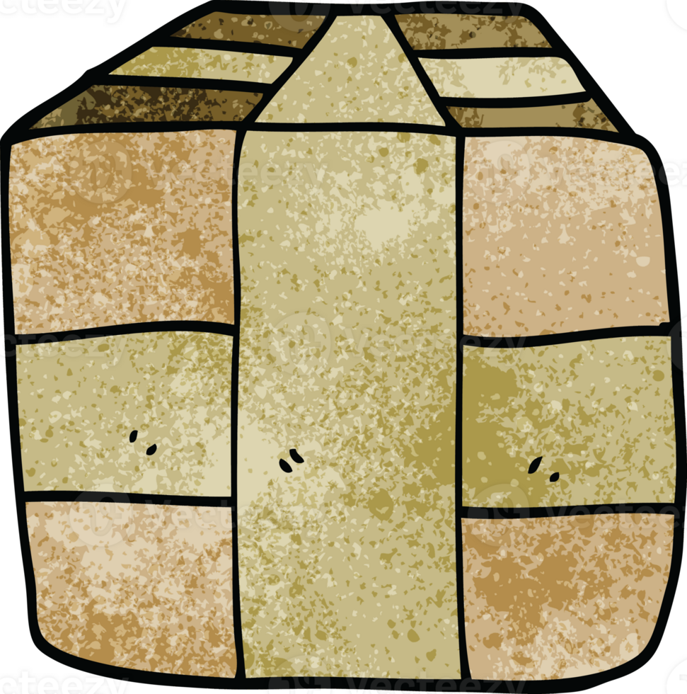 cartoon doodle package wrapped in brown paper png