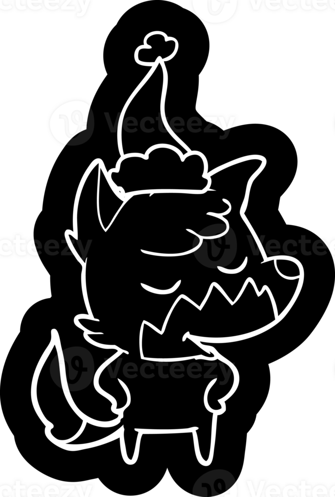 amichevole strambo cartone animato icona di un' Volpe indossare Santa cappello png