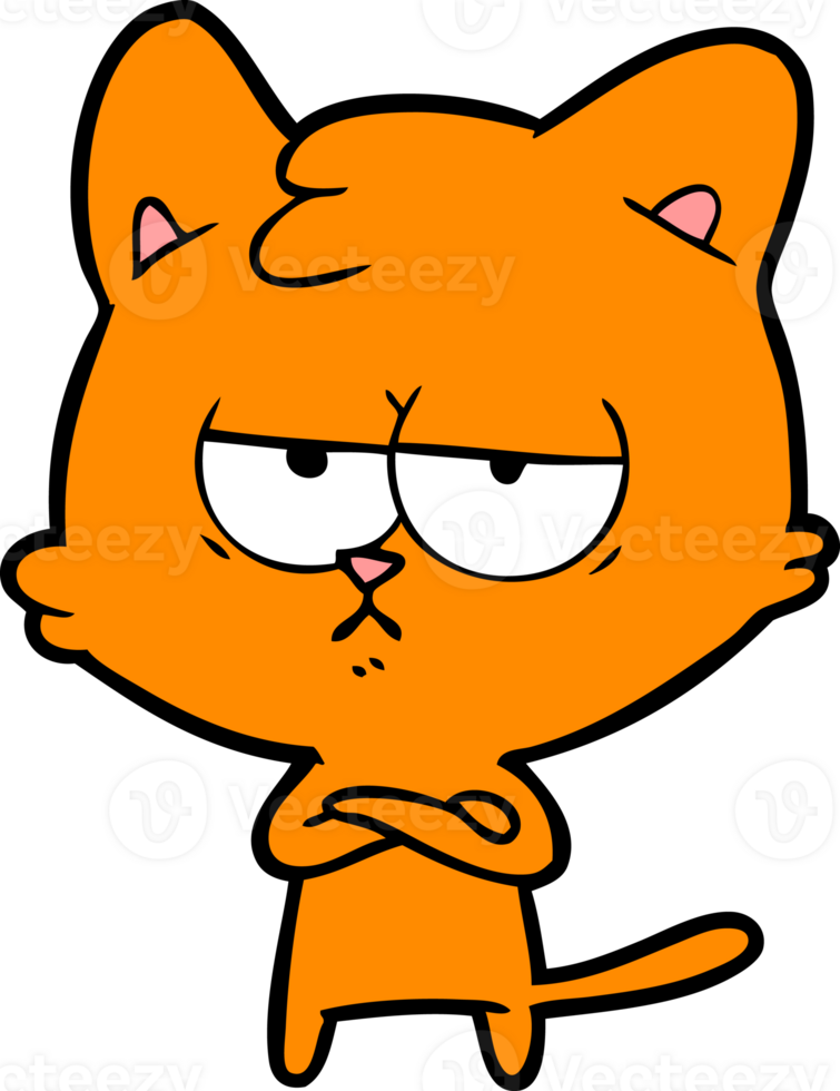 bored cartoon cat png