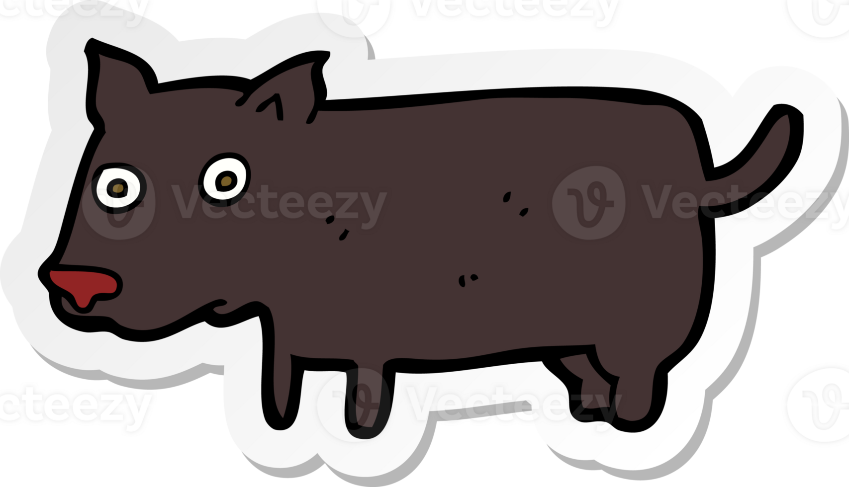 sticker of a cartoon little dog png
