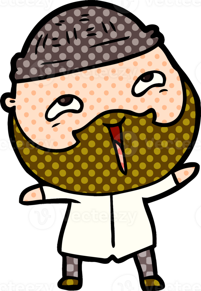 cartoon happy bearded man png