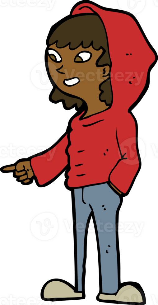 cartoon pointing teenager png