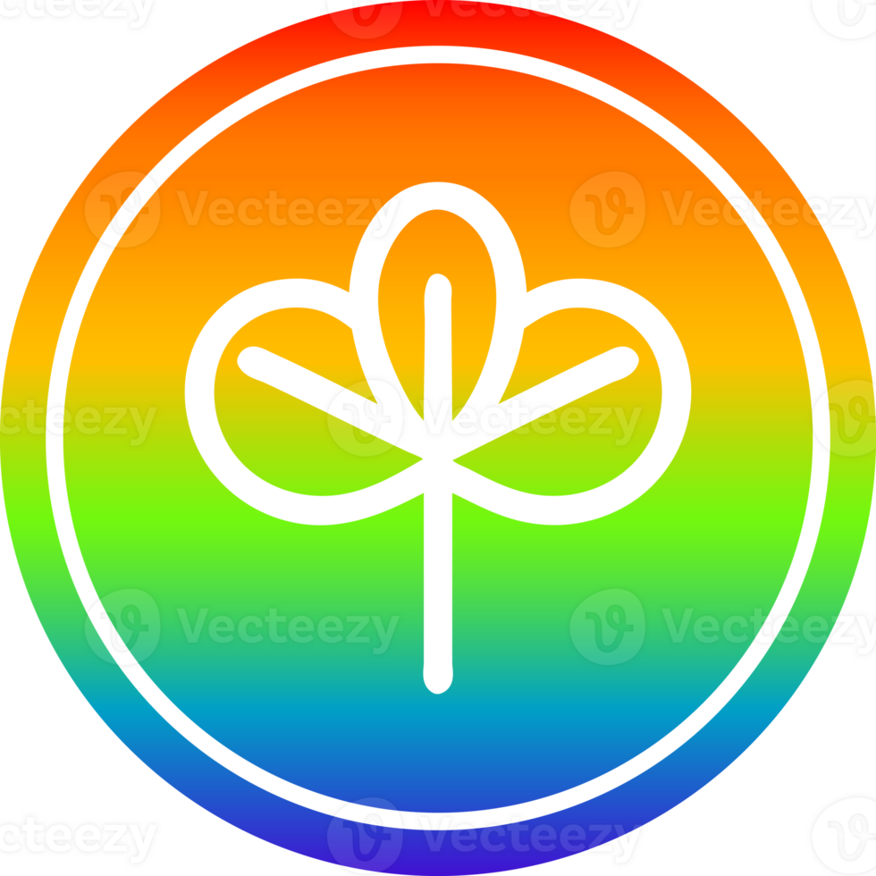 natural leaf circular icon with rainbow gradient finish png