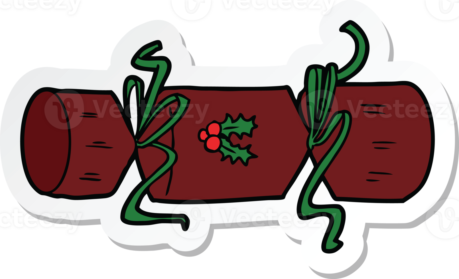 sticker of a xmas cracker cartoon png