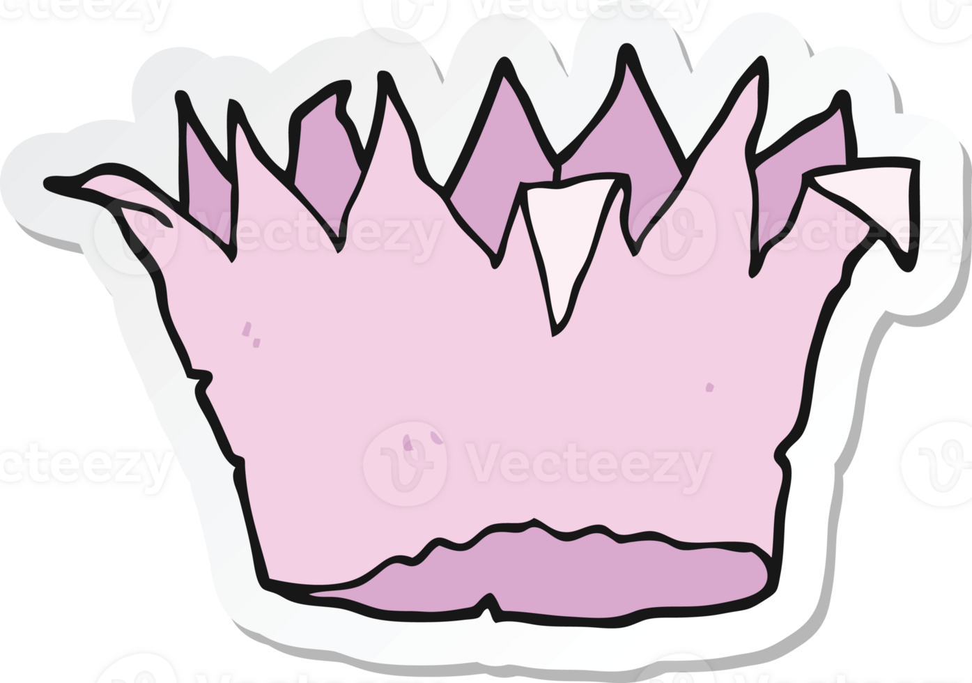 sticker of a cartoon paper crown png