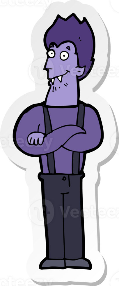 sticker of a cartoon happy vampire png