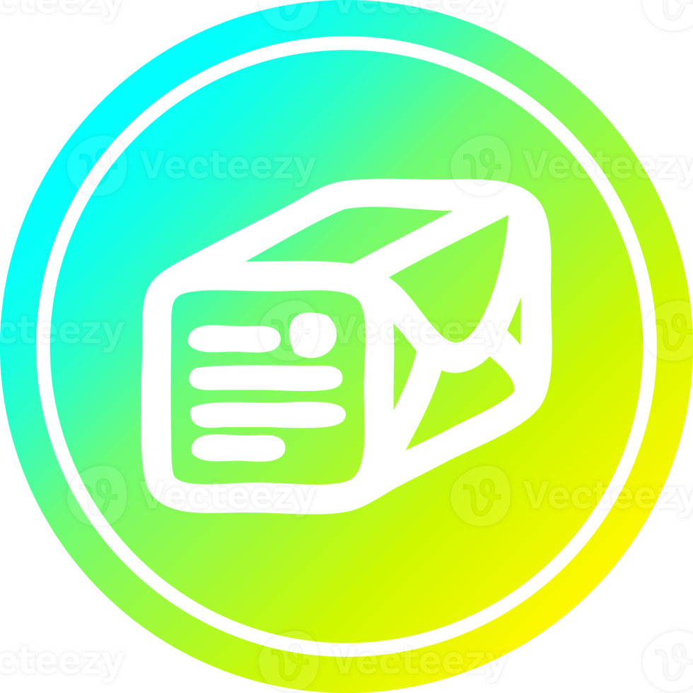 wrapped parcel circular icon with cool gradient finish png