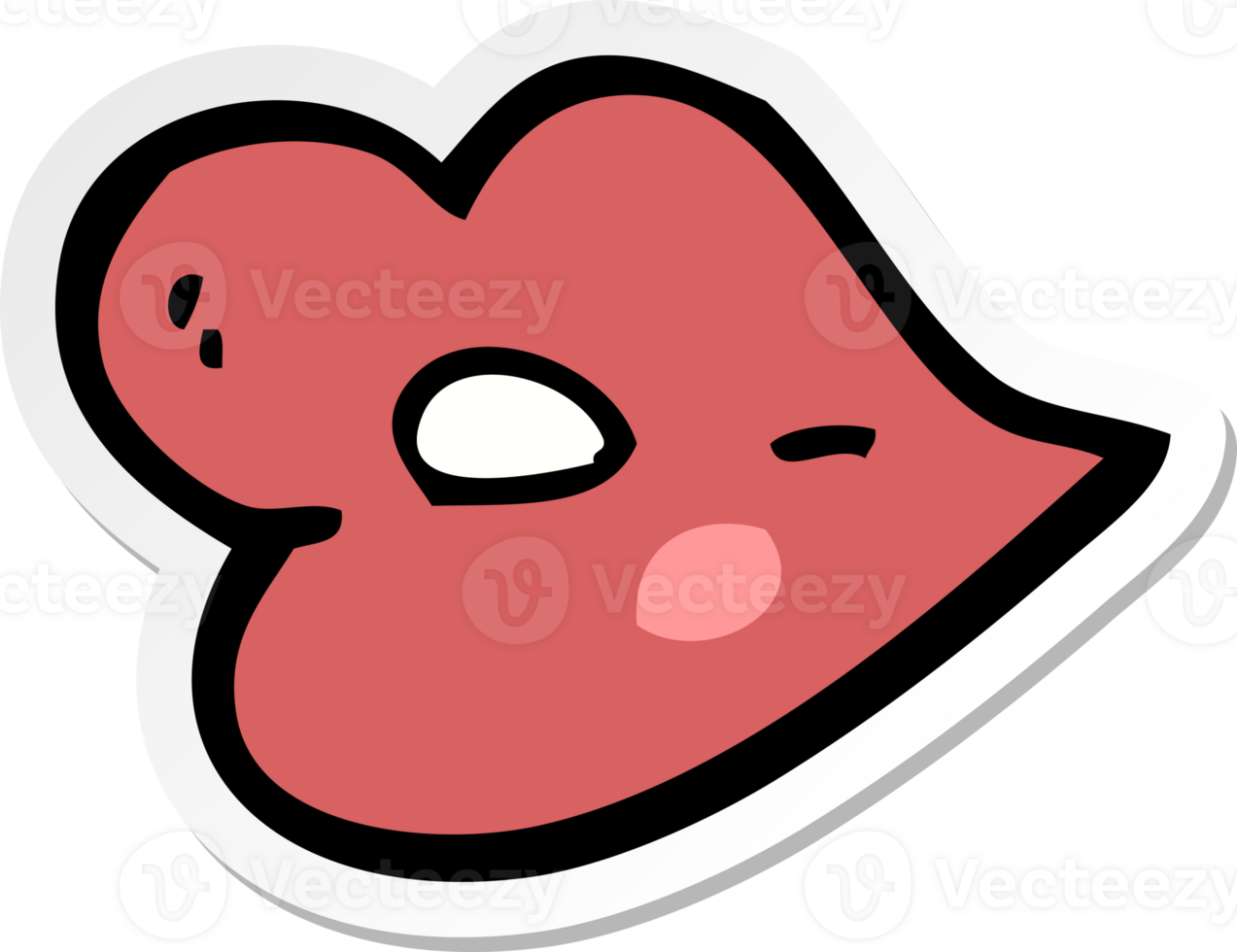 sticker of a cartoon lips png