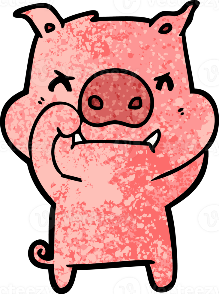 angry cartoon pig png