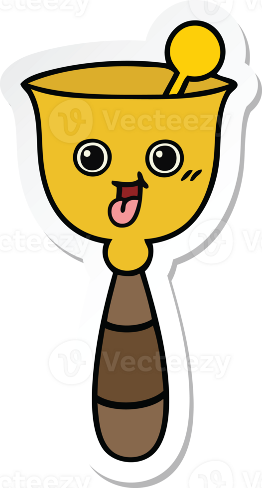 sticker of a cute cartoon school bell png