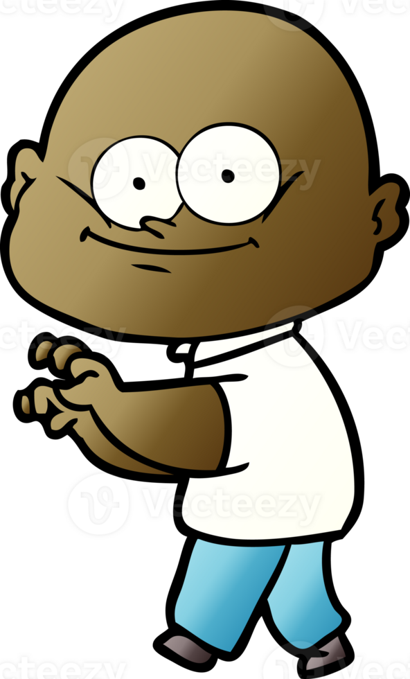 cartoon bald man staring png