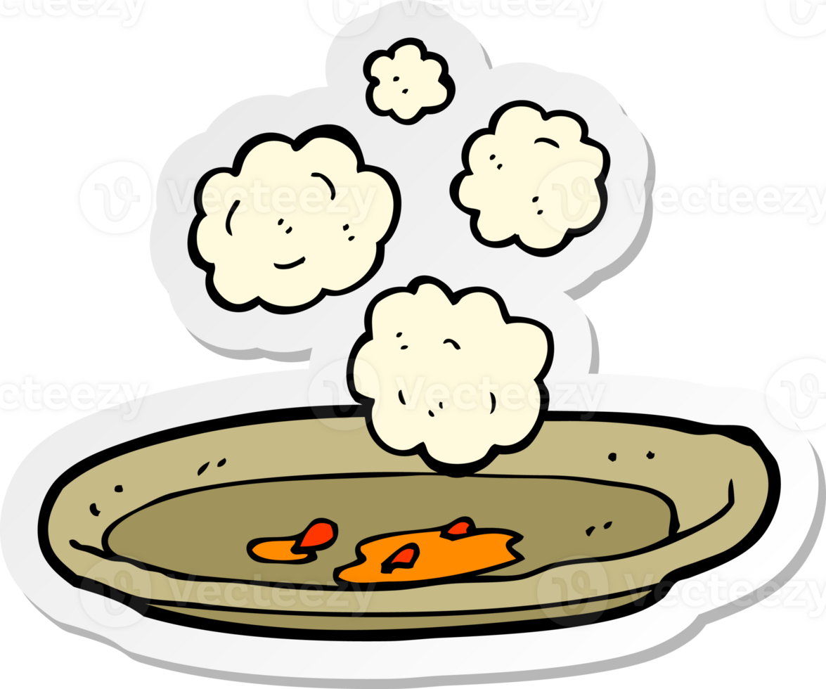 sticker of a cartoon empty plate png
