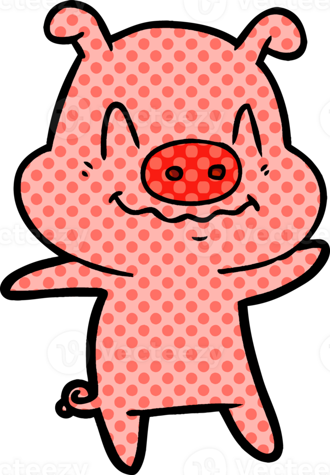nervous cartoon pig png