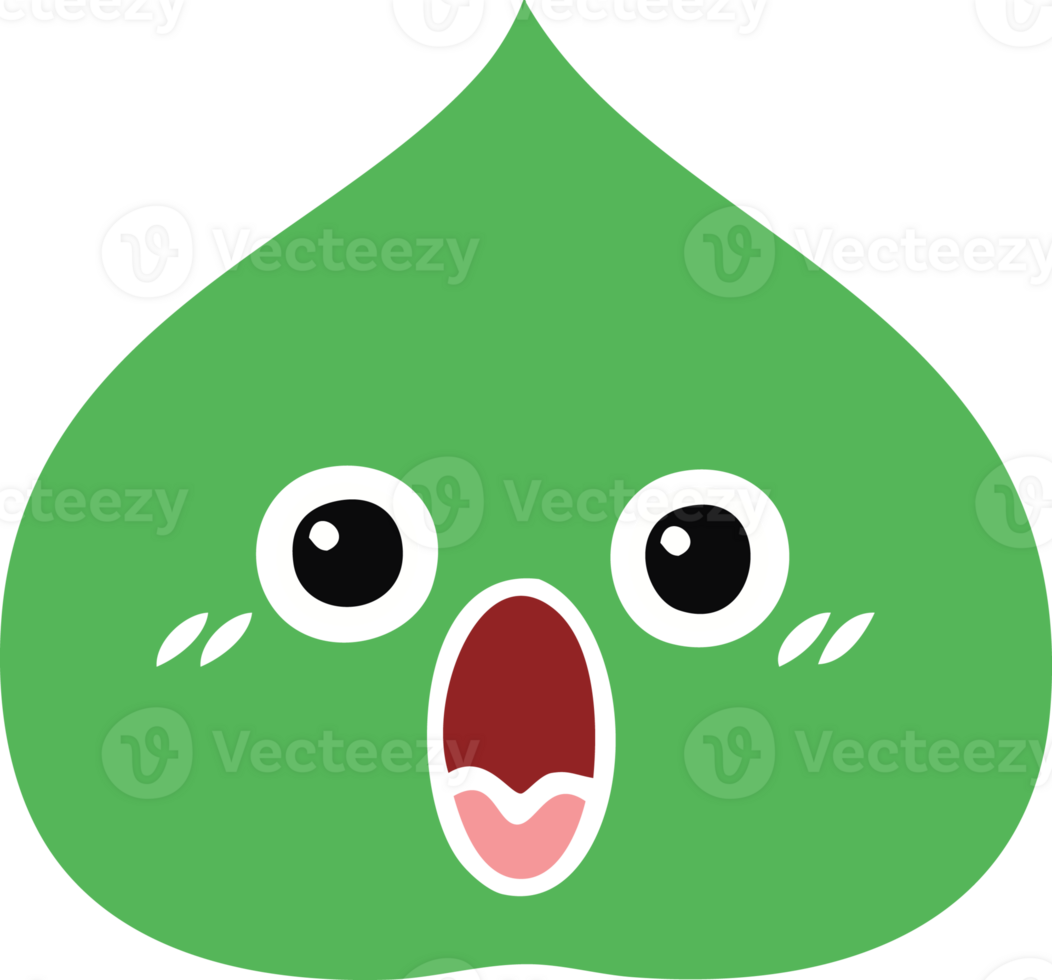 flat color retro cartoon of a expressional leaf png