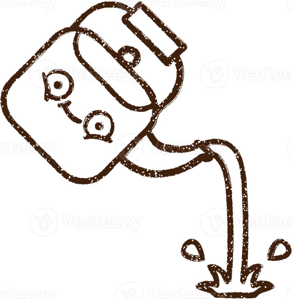Pouring Kettle Charcoal Drawing png