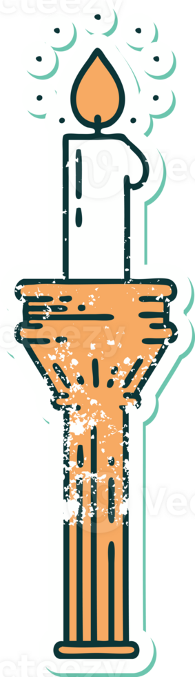iconic distressed sticker tattoo style image of a candelabra png