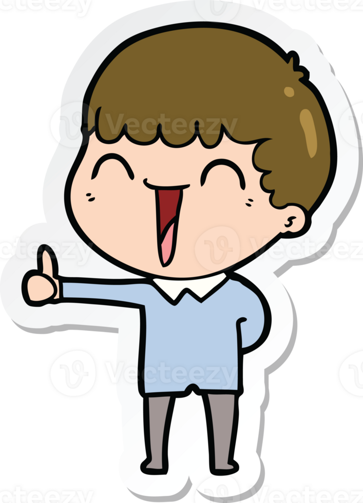 sticker of a cartoon happy man png