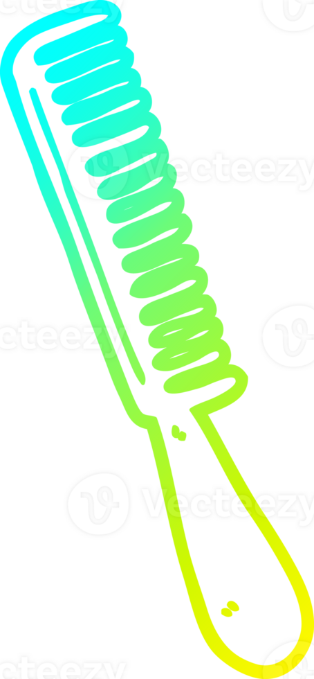 cold gradient line drawing of a cartoon comb png
