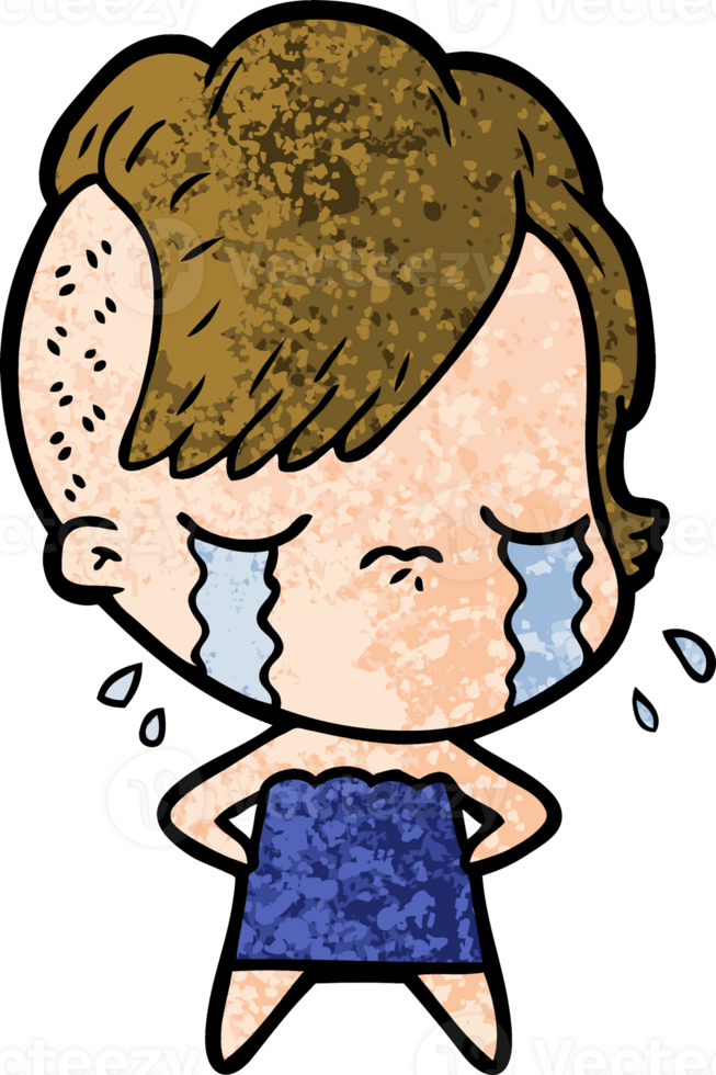 cartoon crying girl png