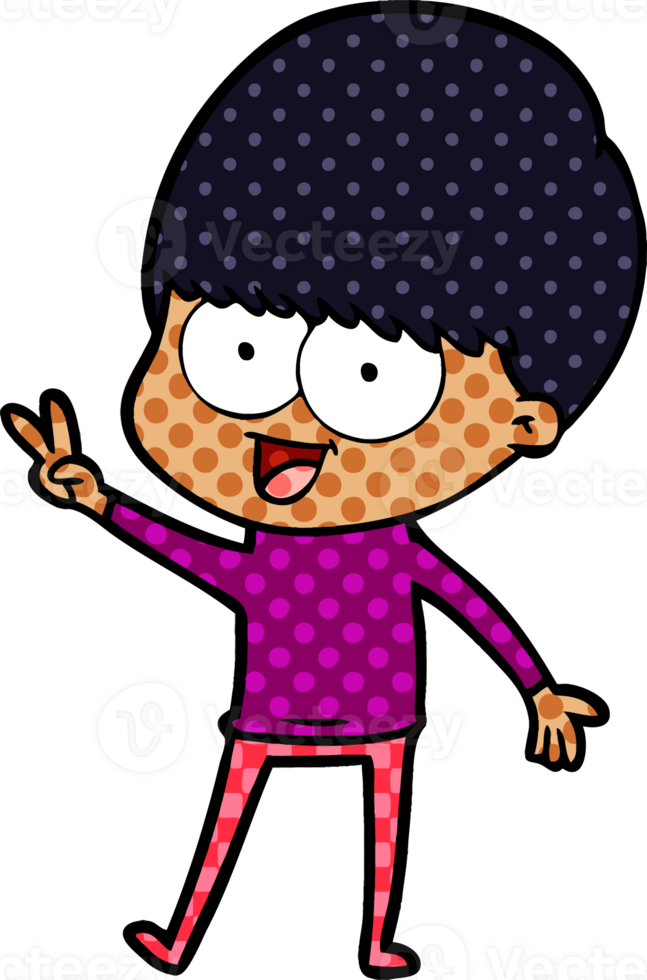 happy cartoon boy waving png